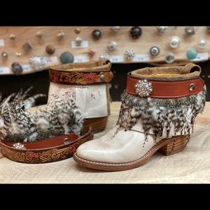 Size 7.5, upcycled FRYE boots, ankle boots